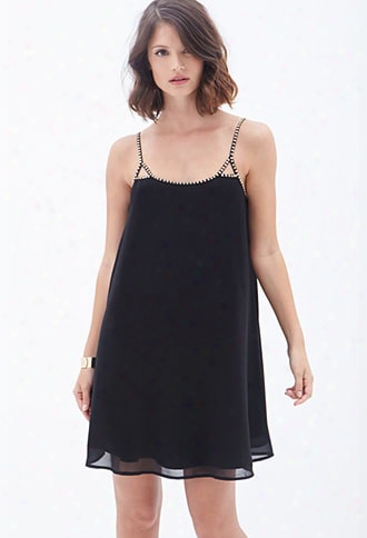 Contemporary Beaded Back Chiffon Dress