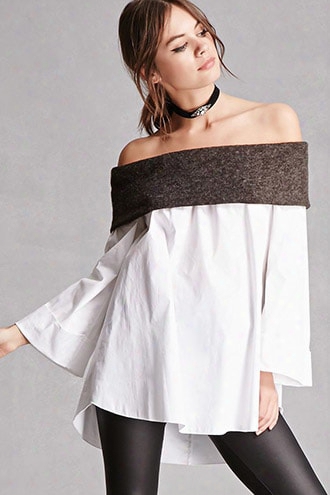 Contrast Off-the-shoulder Top