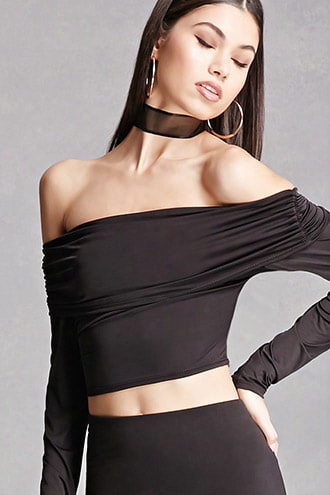Cropped Off-the-shoulder Top