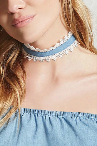 Denim Crochet Choker