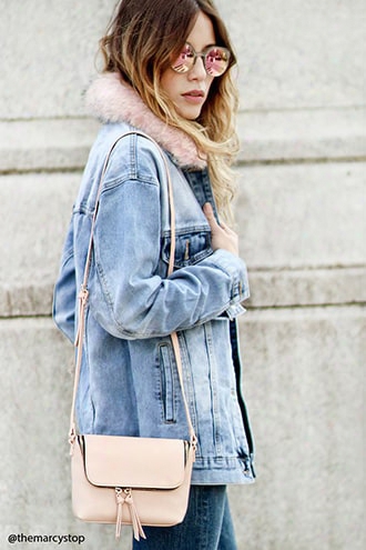 Faux Fur Collar Denim Jacket