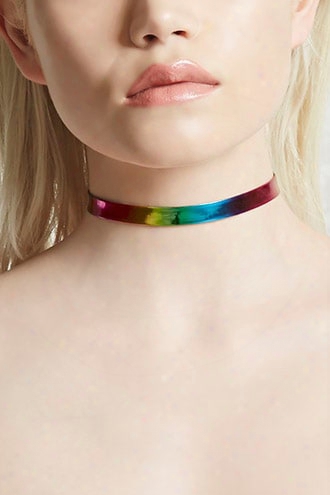 Faux Leather Rainbow Choker