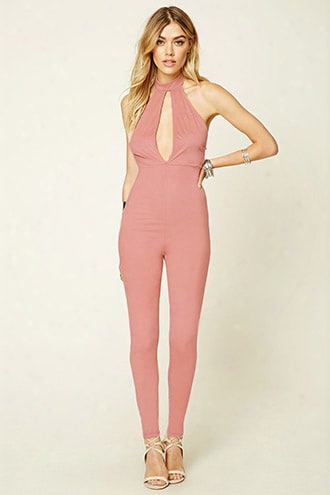 Faux Suede Jumpsuit