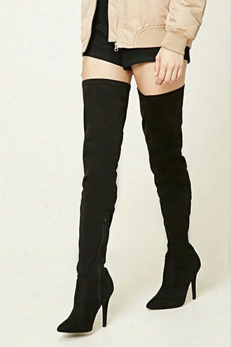 Faux Suede Thigh-high Boots