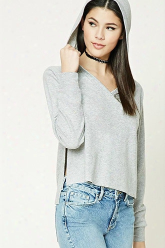 Fleece Side-slit Hoodie