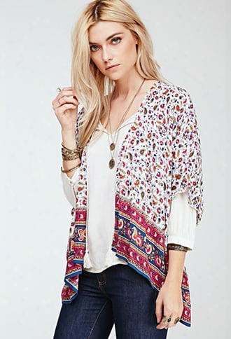 Floral Print Dolman Kimono