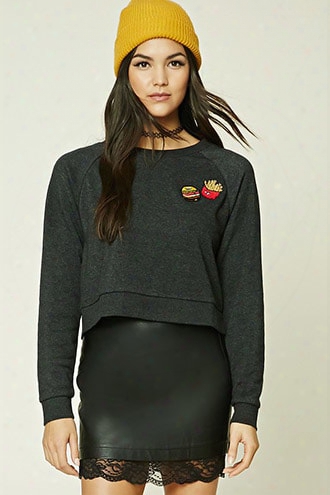 Fries Patch Graphic Sweatshirt