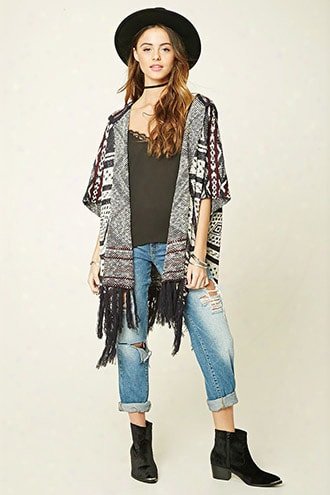 Fringed Geo-patterned Poncho