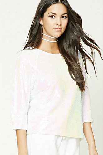 Iridescent Sequin Boxy Top