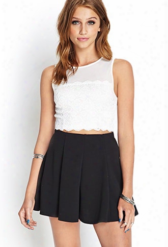 Lace & Mesh Crop Top