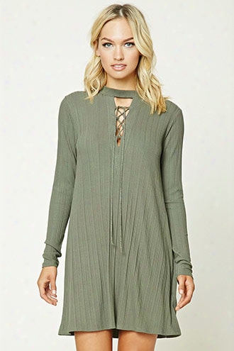 Lace-up Swing Dress