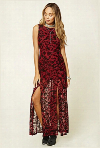 M-slit Floral Maxi Dress