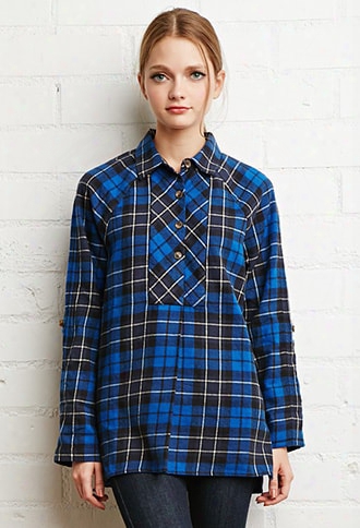 Oversized Plaid Flannel Top