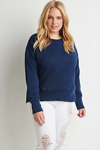 Plus Size Boxy Ribbed-trim Sweater