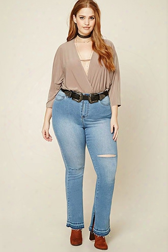 Plus Size Mid-rise Flared Jeans