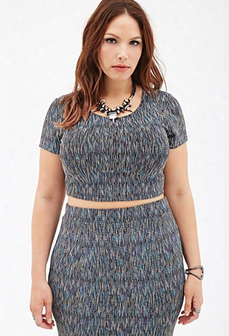 Plus Size Textured Metallic Knit Top