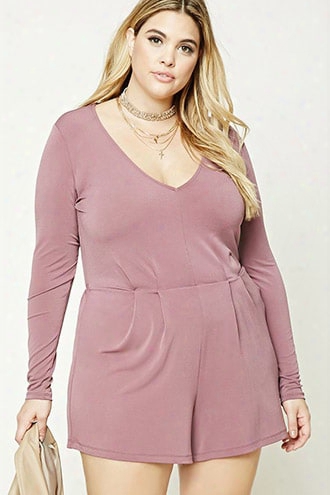 Plus Size V-neck Romper