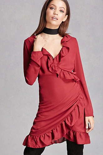 Ruffled Wrap Dress