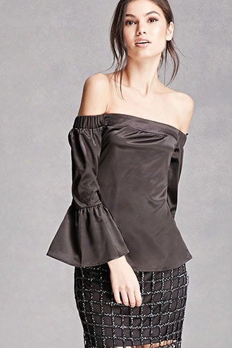 Satin Bell-sleeve Top