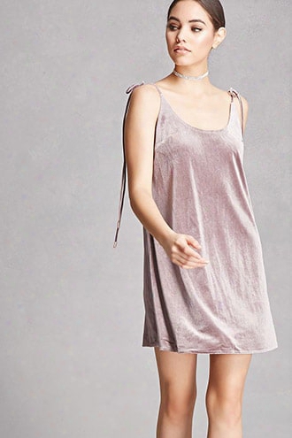 Self-tie Velvet Cami Dress