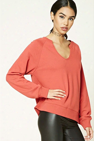 Split-neck Raglan Sweatshirt