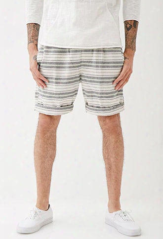 Stirped Drawstring Shorts