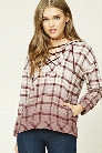 Plaid Flannel Lace-Up Hoodie