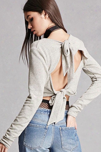 Tie-back Cropped Sweater