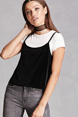 Velvet Twofer Crop Top