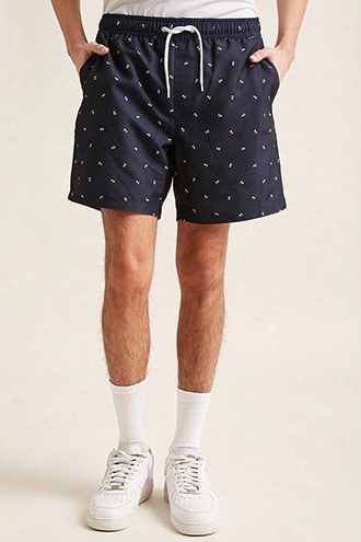 Anchor Print Swim Trunks