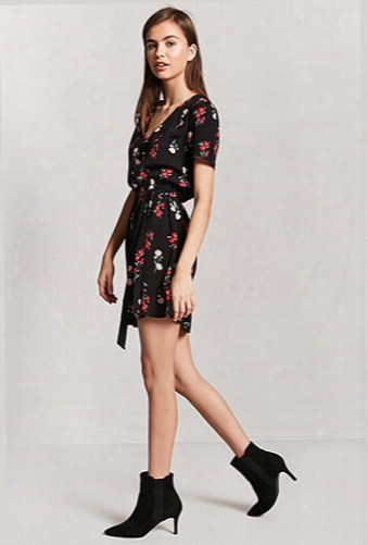 Button-front Floral Dress