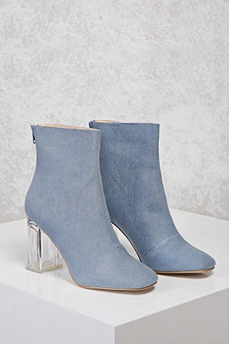 Denim Lucite Boots