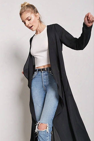 Draped Open-front Longline Jacket