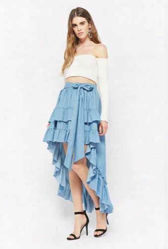 Eta Chambray Ruffle Skirt