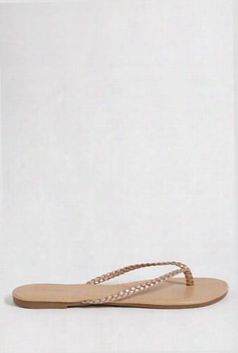 Faux Leather Braided Sandals