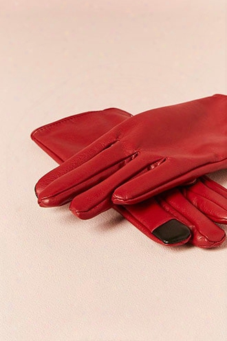 Faux Leather Touchscreen Gloves