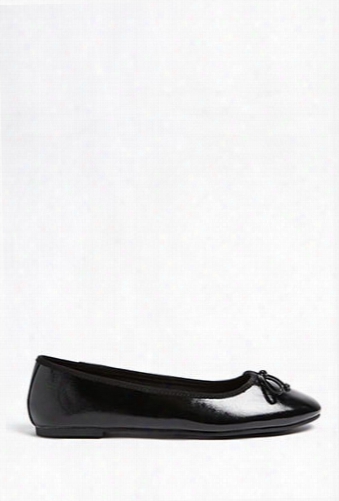 Faux Patent Eather Flats