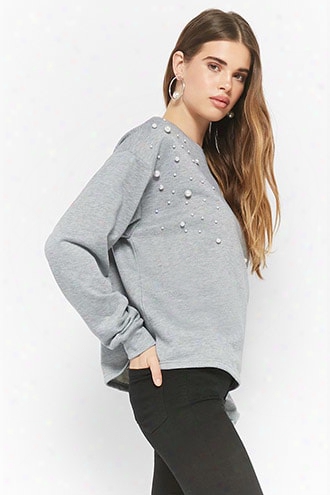 Faux Pearl-embellished Pullover