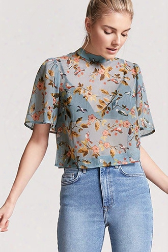 Floral Mock Neck Top