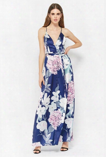 Floral Satin Maxi Dress