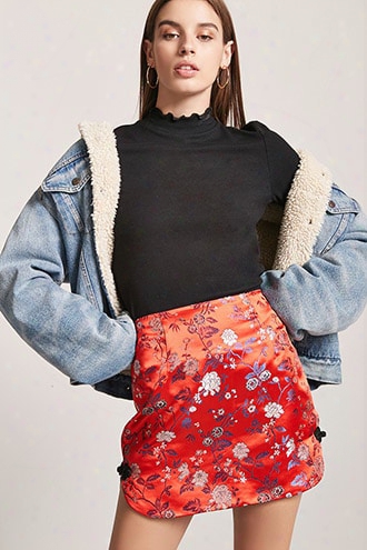 Floral Satin Skirt