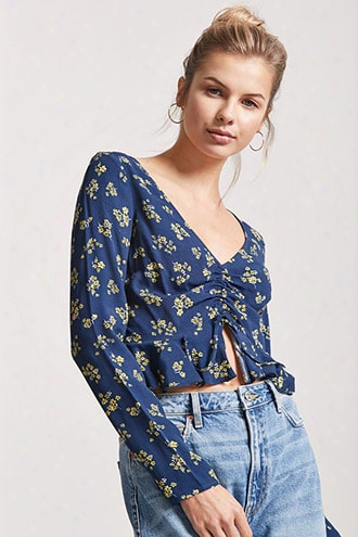 Floral Split-hem Top