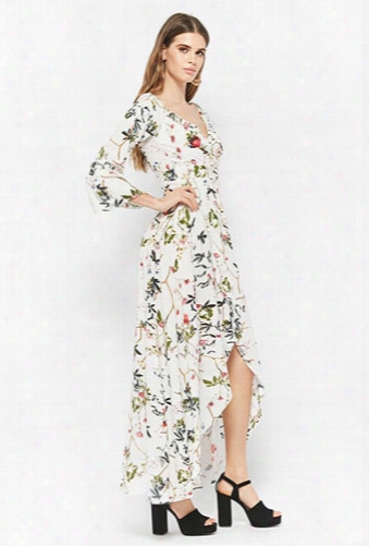 Floral Surplice Dress