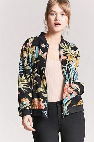 Floral Tiger Bomber Jacket