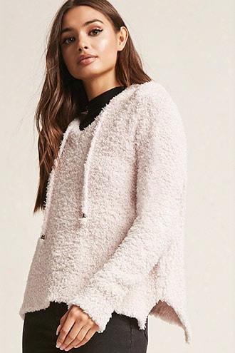 Fuzzy Knit Hoodie Sweater