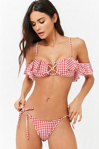 Gingham Side-tie Bikini Bottoms