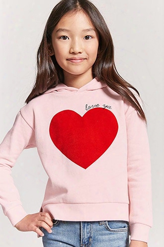 Girls Love Ya Heart Graphic Hoodie (kids)