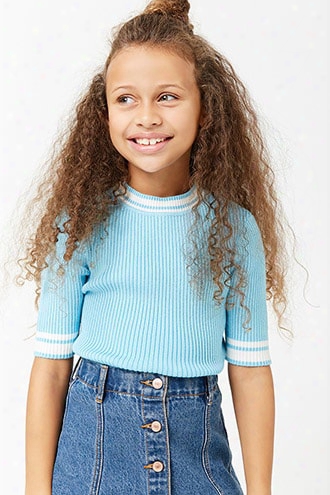 Girls Ribbed Sweater-knit Top (kids)