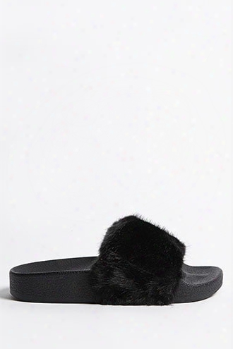 Girls Steve Madden Faux Fur Slides (kids)