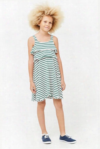 Girls Striped Flounce Dress (kids)